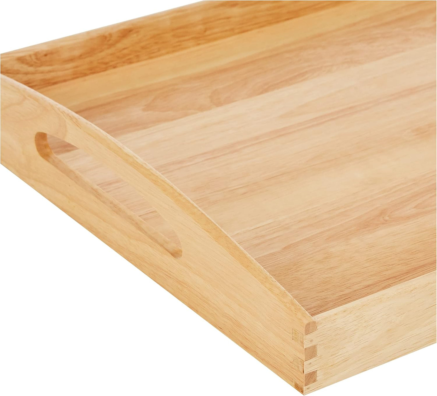Tablett aus Gummibaumholz, Gummibaum 53 x 41 x 7 cm Single