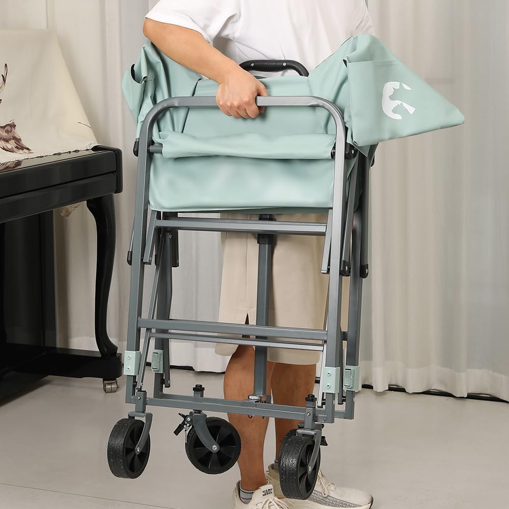 Faltbare erhöhte Haustierbadewanne mit Rädern, Seitentasche & Abflusssieb, Light Green
