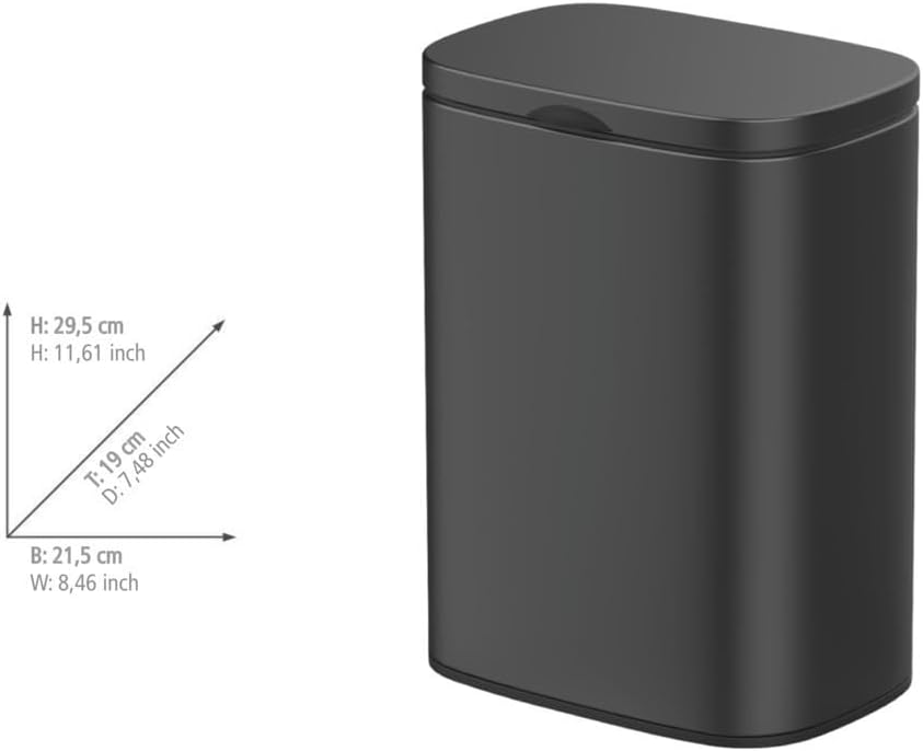 Wandkosmetikeimer Sare, Schwarz