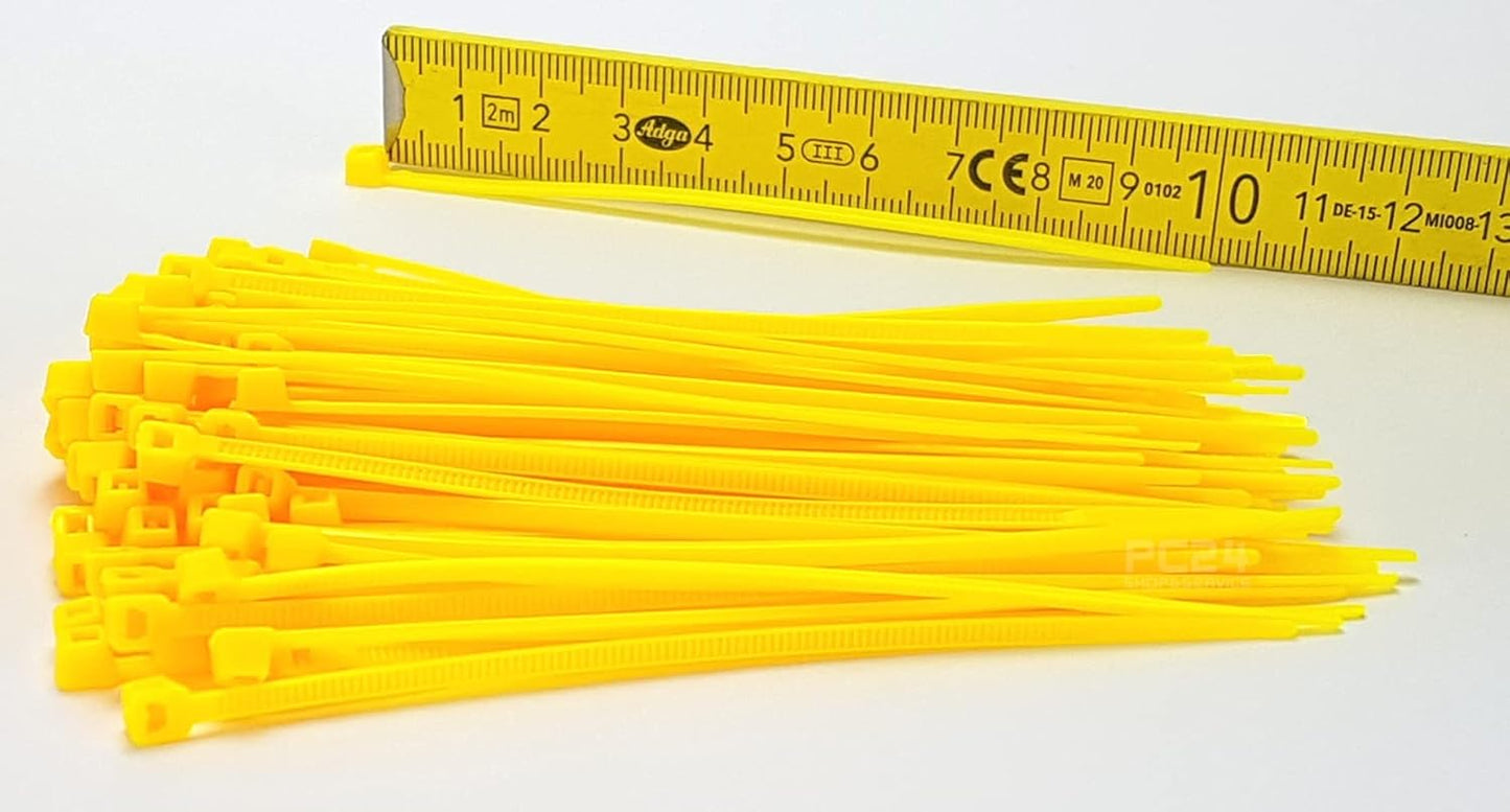 2500 Stück Kabelbinder (100mm), 1. 2500Stck. 2,5 x 100mm (Sparpaket) Gelb