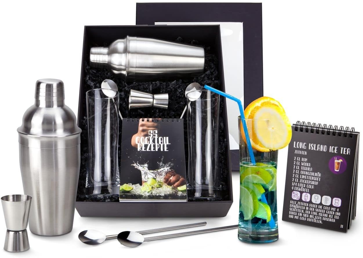 Cocktailbox (8-teilig) mit Rezeptbuch