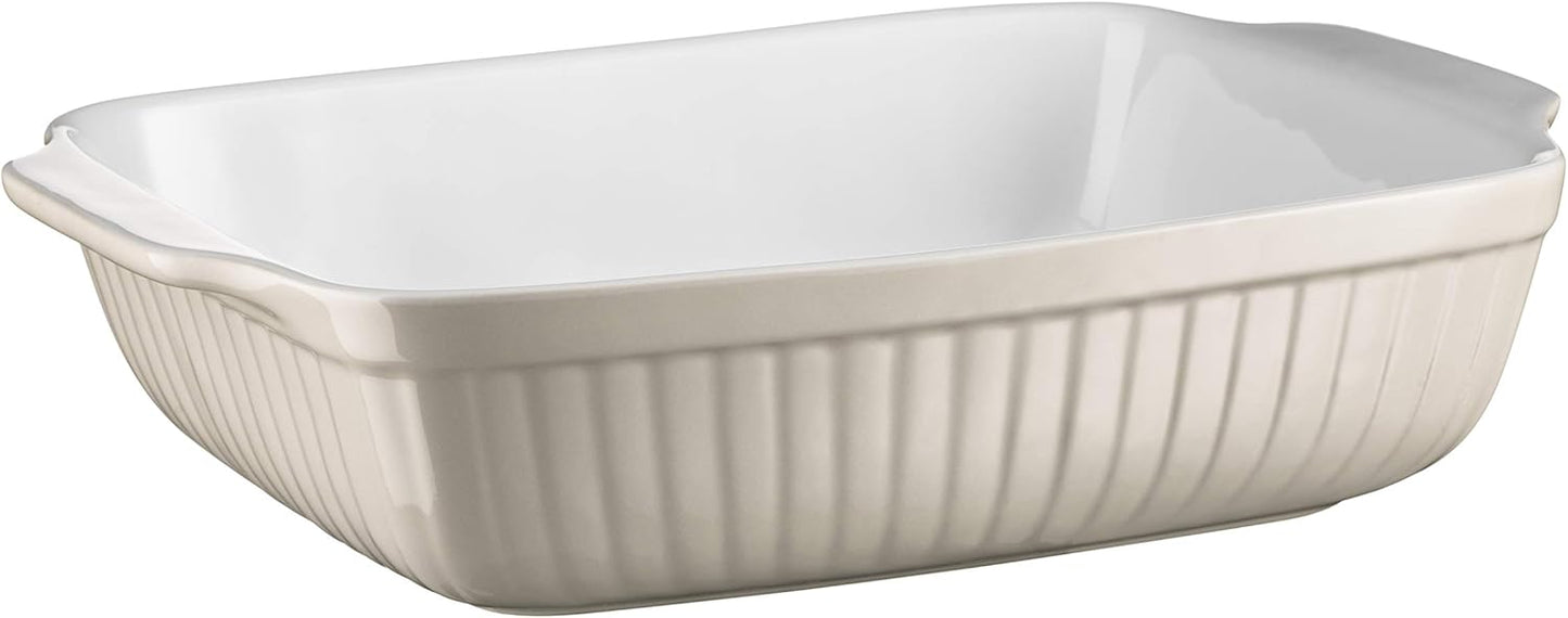 Rechteckige Keramik-Auflaufform Kitchen Time, Auflaufform eckig 4 Portionen Grau