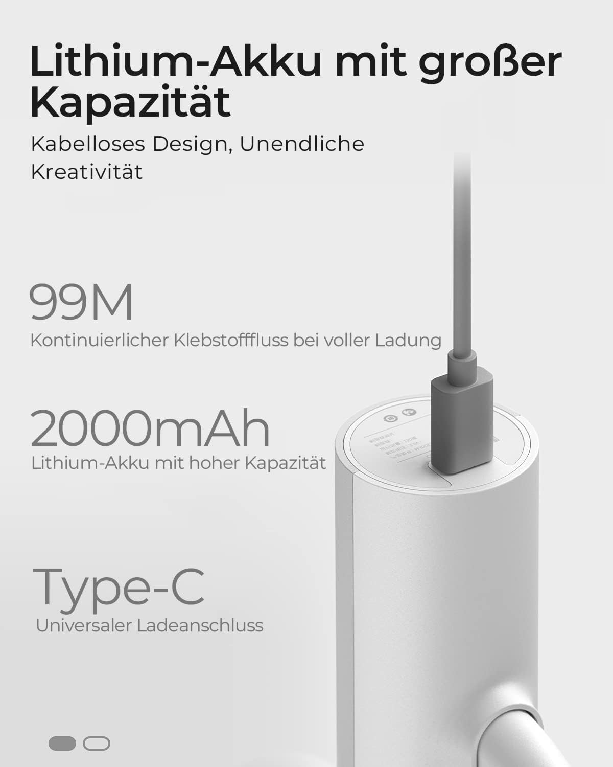 Akku-Heissklebepistole mit 10 Klebesticks