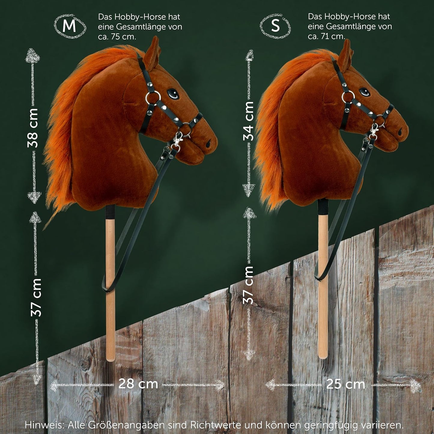 Hobby Horse mit Halfter & Trense für Kinder, Merle / Medium