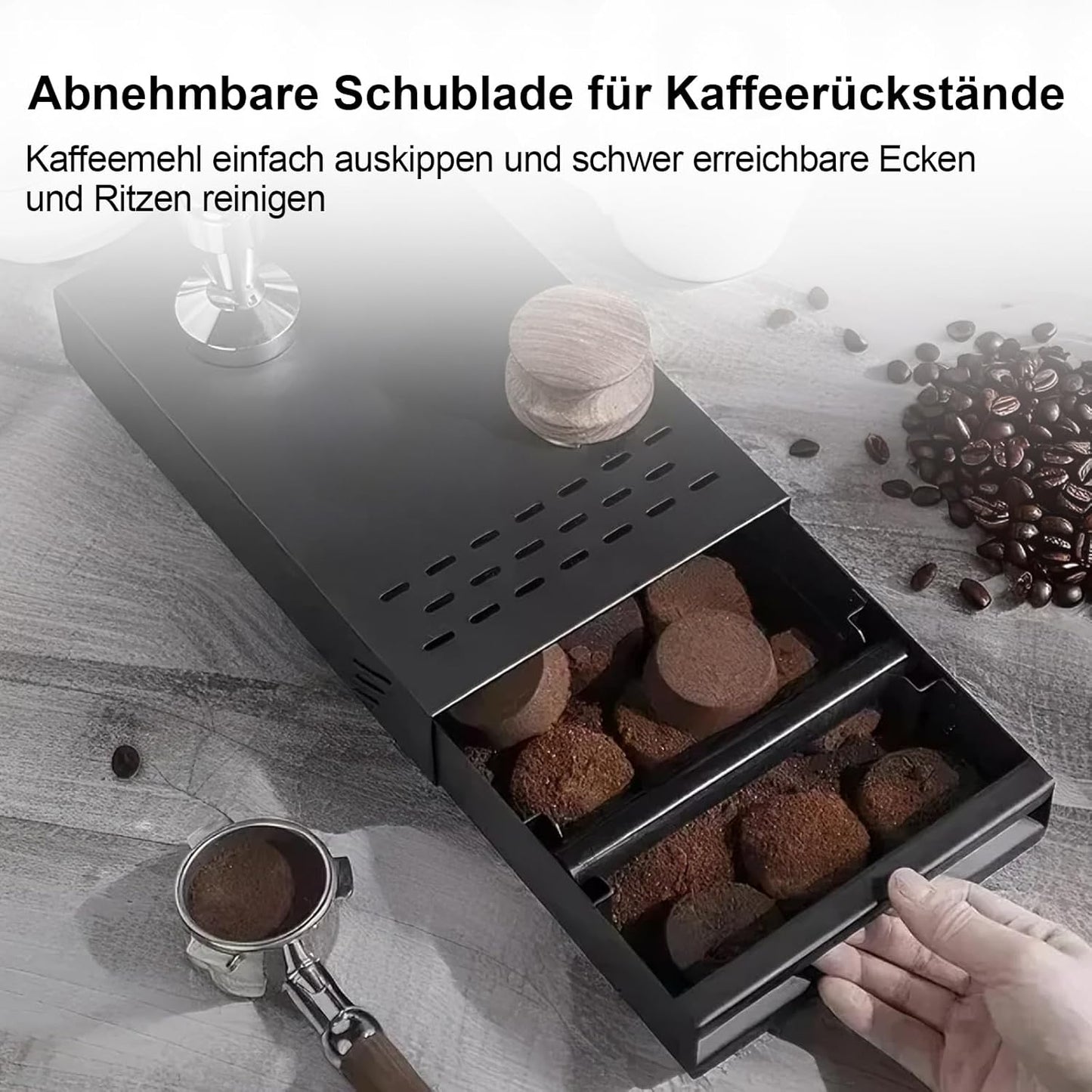 Abklopfbehälter in Schubladenform