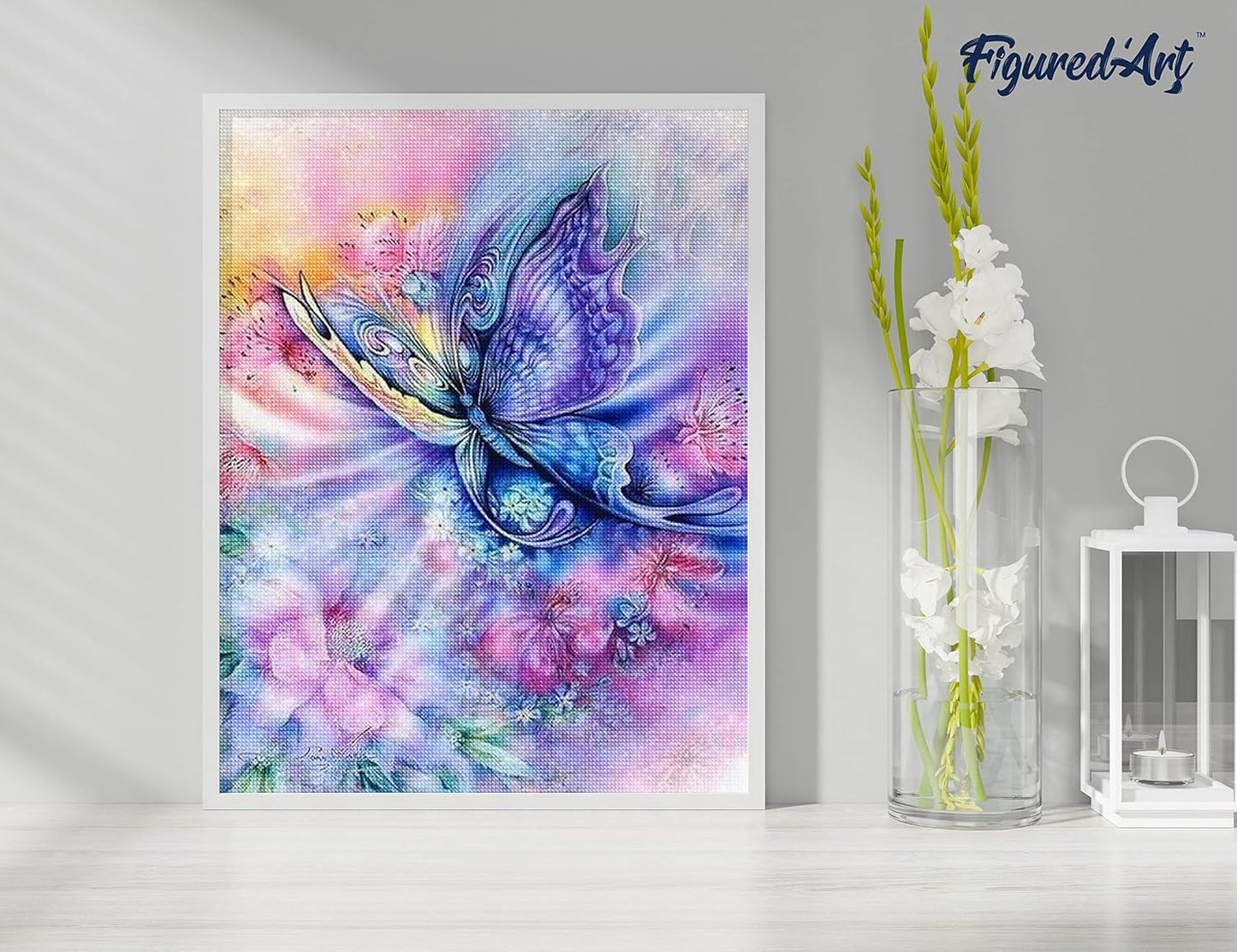 Diamond Painting, 40 x 50 cm, Bunter Schmetterling 40x50cm (Ohne Rahmen)