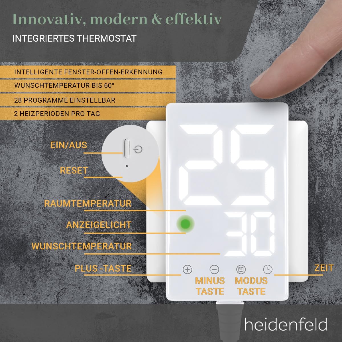 HF-HP105 Infrarotheizung mit Thermostat, 800 Watt / Strand