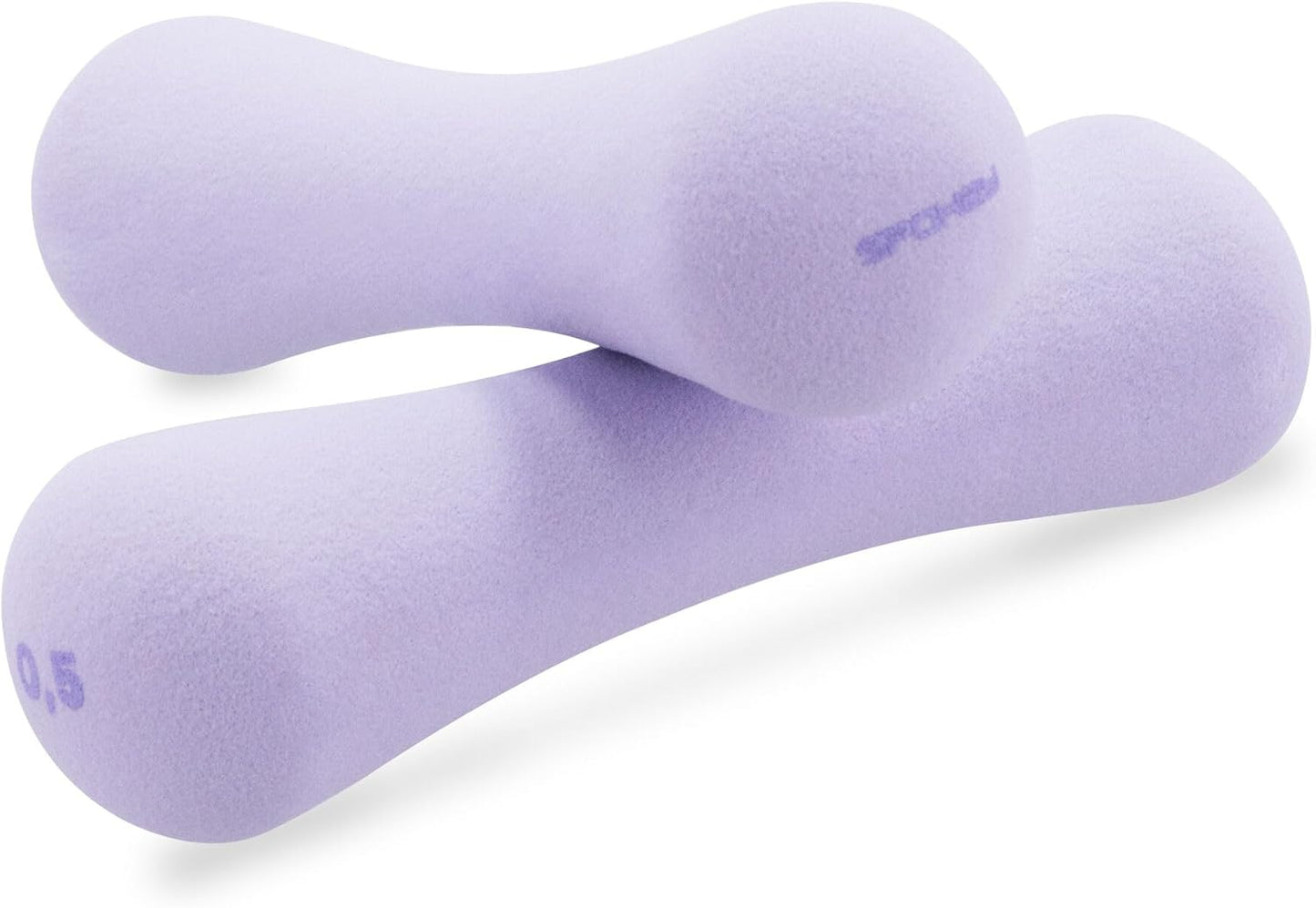 2-teiliges Kurzhantel-Set mit Neopren, 0,5 kg (Violett)