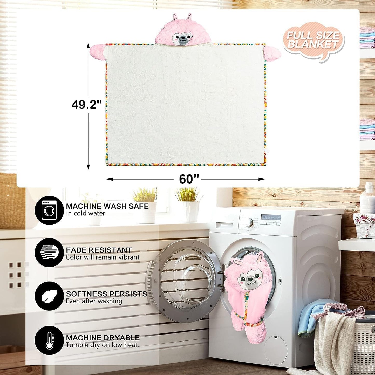 Tragbare Lama Decke, Rosa Lama Alpaka