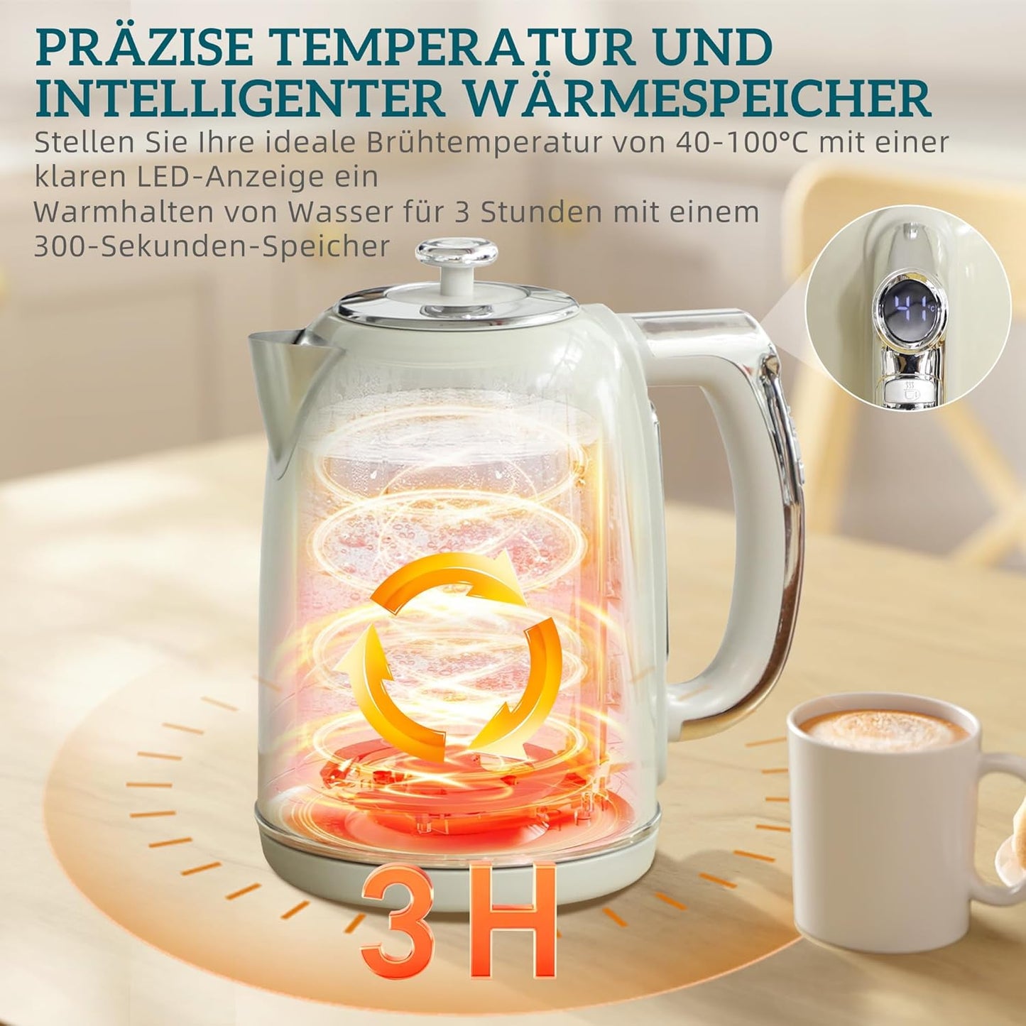 Wasserkocher-Toaster-Set, Grau