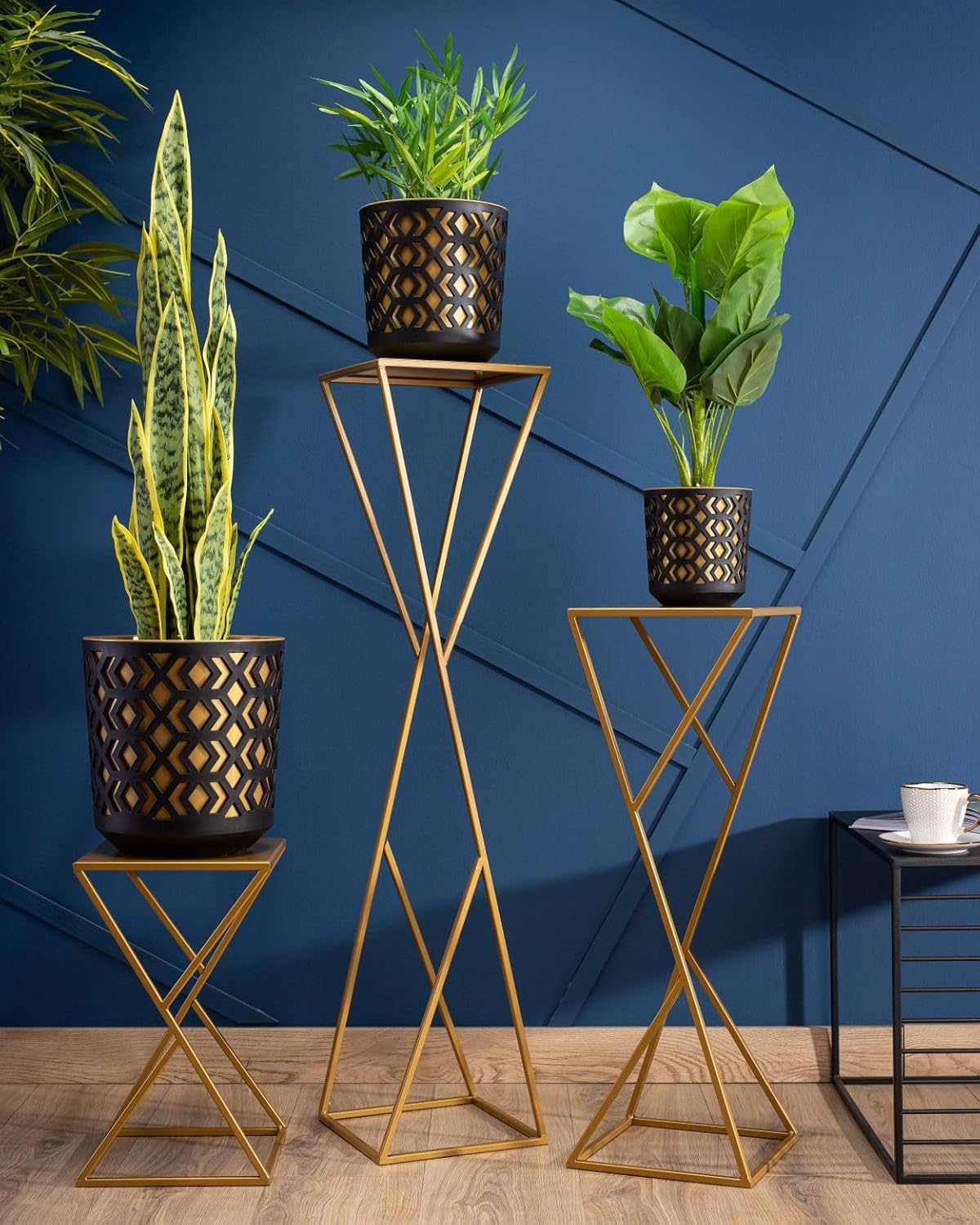 Blumenständer im Loft-Stil 100 cm, 100 cm Gold