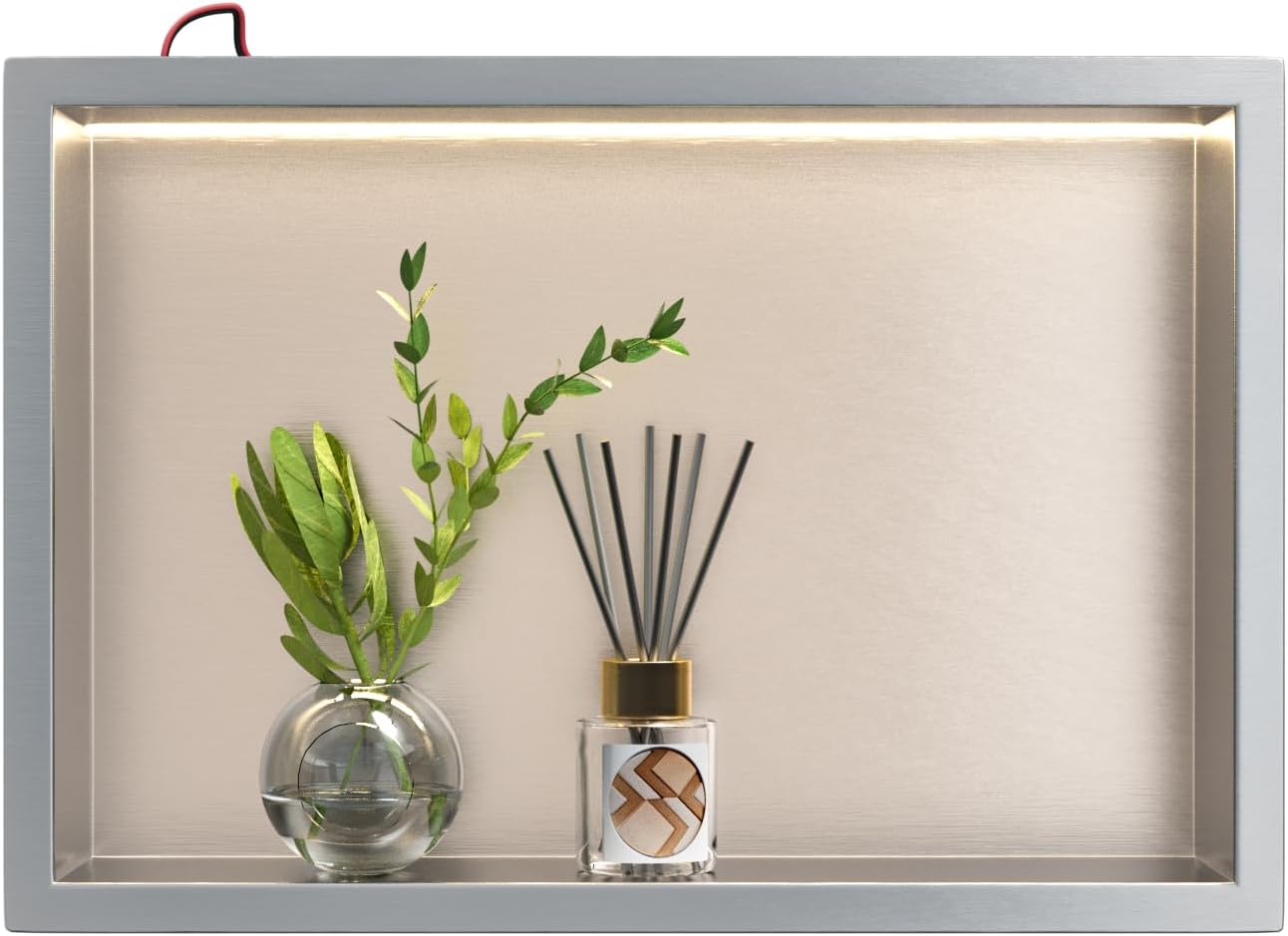Duschnische mit LED-Licht, wasserdicht, Silber 45 x 30 x 10 cm