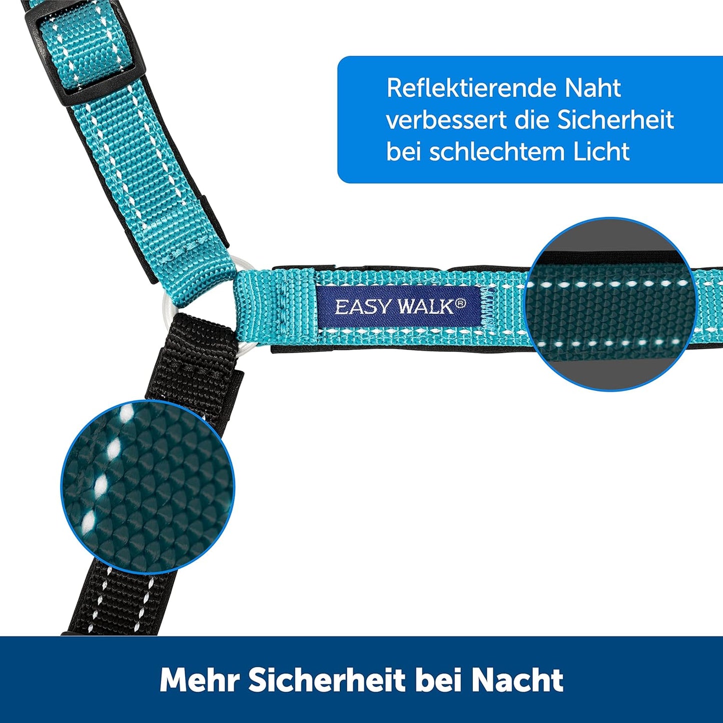 Easy Walk Deluxe Anti-Zieh-Geschirr mit Reflektoren, S