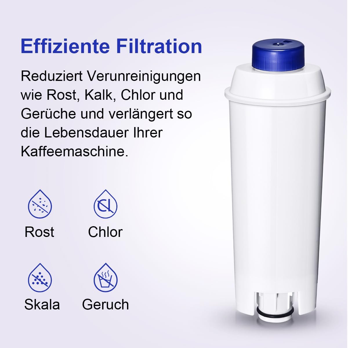 FW600 Wasserfilter-Set für Delonghi Kaffeevollautomaten, 6 Stück