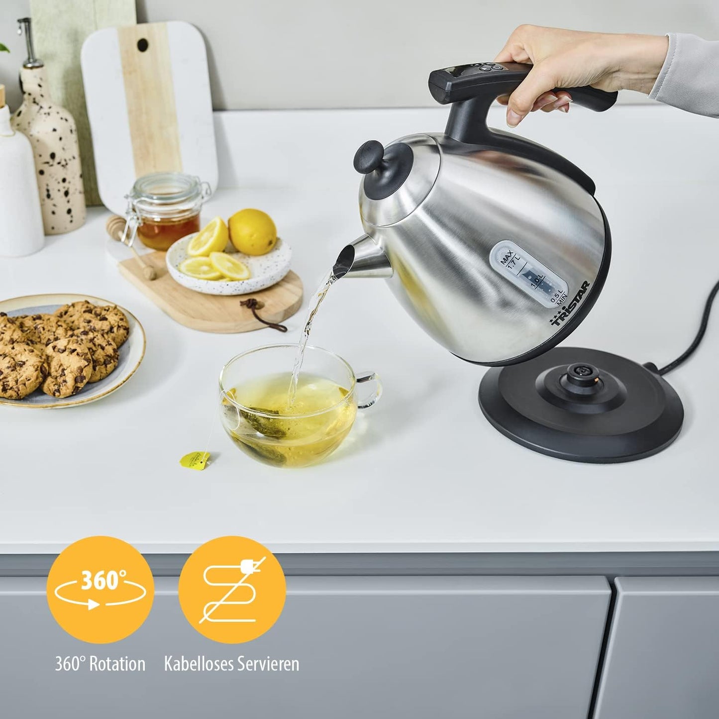 Wasserkocher WK-3403, 1,7 Liter 2200 Watt Single