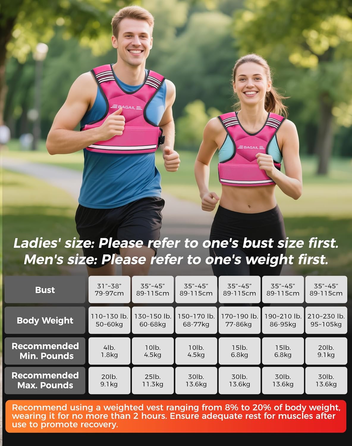 Einstellbare Gewichtsweste für Krafttraining, Rosa 5.5-8.2kg / 12-18lb