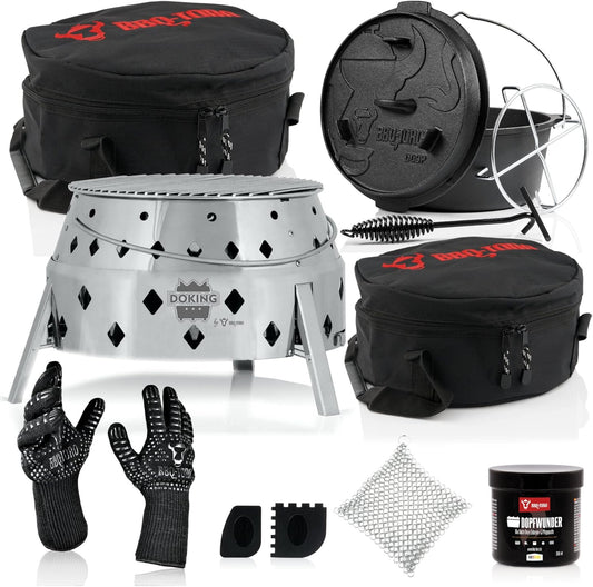 11-teiliges Dutch Oven Grill-Set mit Zubehör