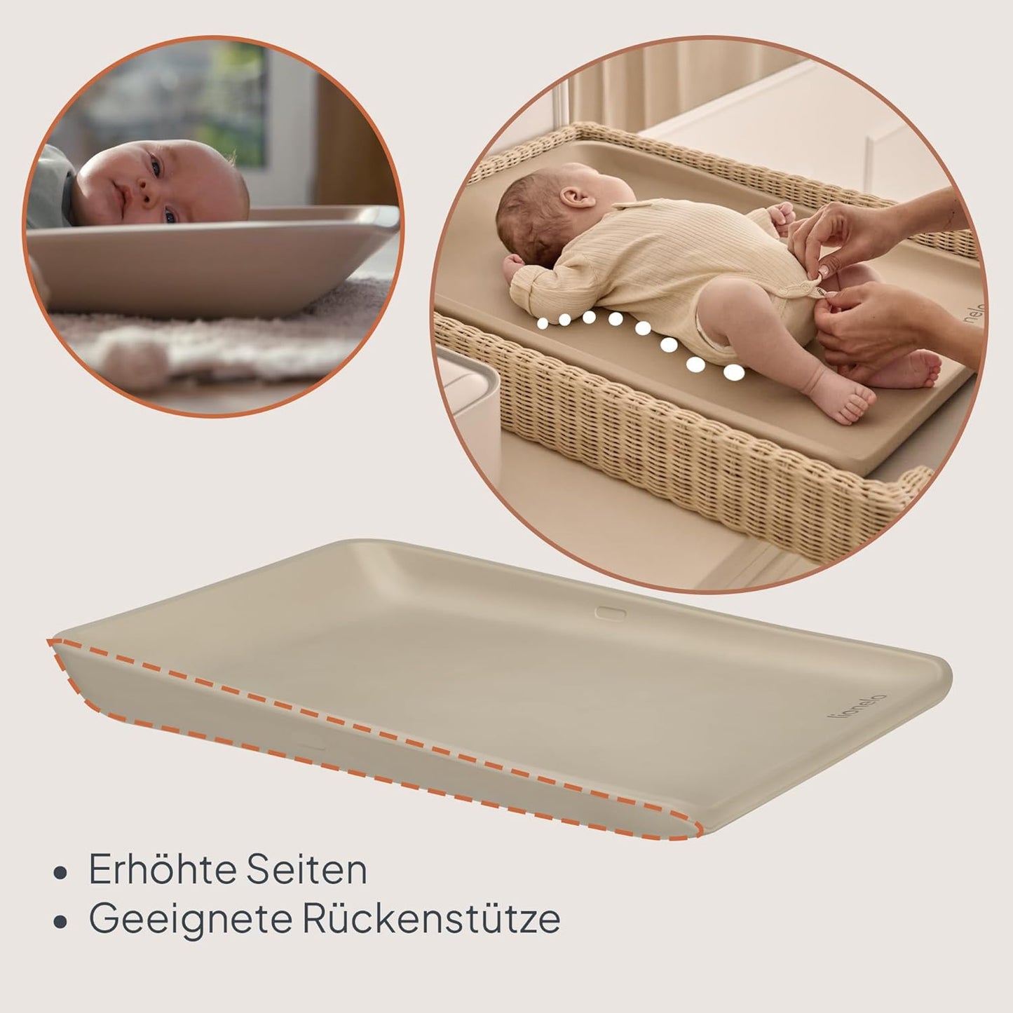 Wasserdichte Wickelauflage, Beige