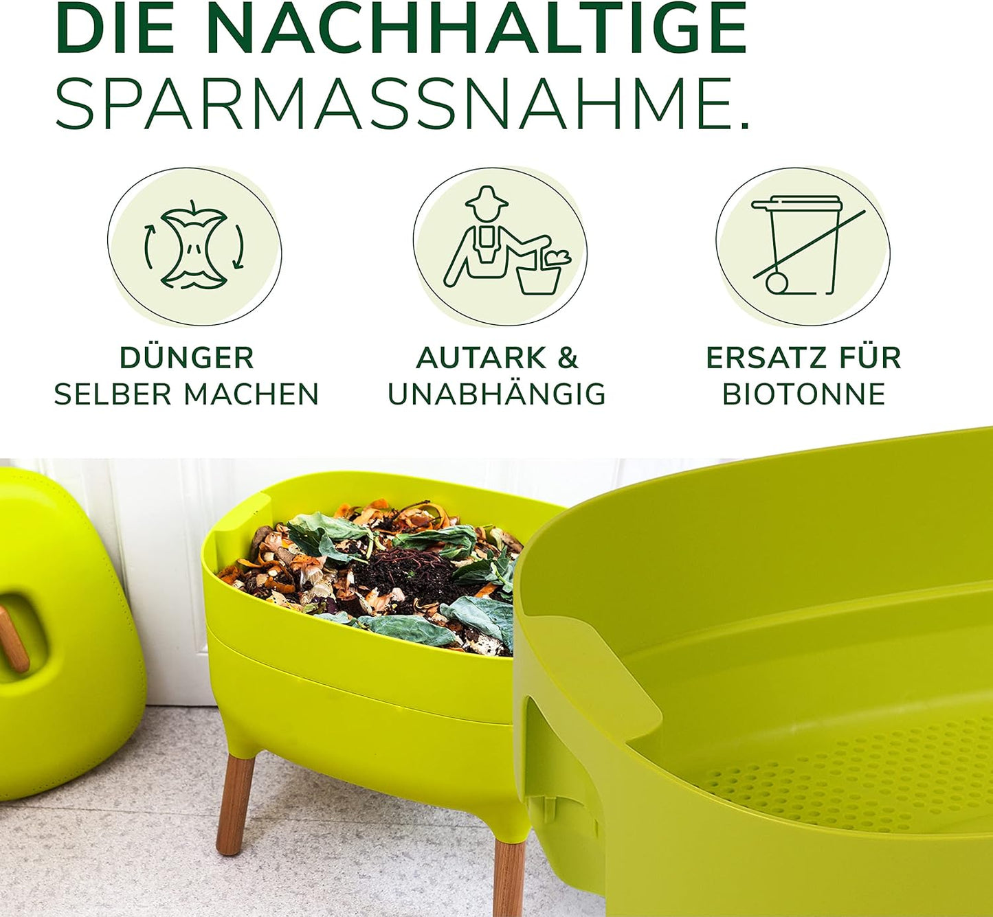 Ersatzetage für Wurmkomposter, Ersatzetage grün