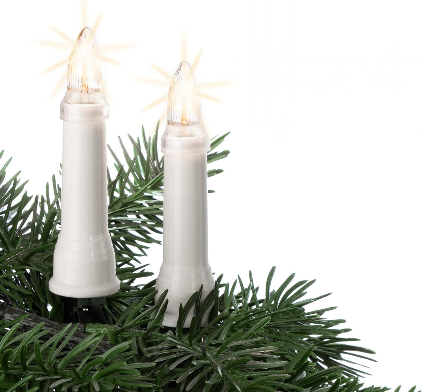 Kerzen-Lichterkette für Weihnachtsbäume, 15 Lichter / 14m beleuchtet