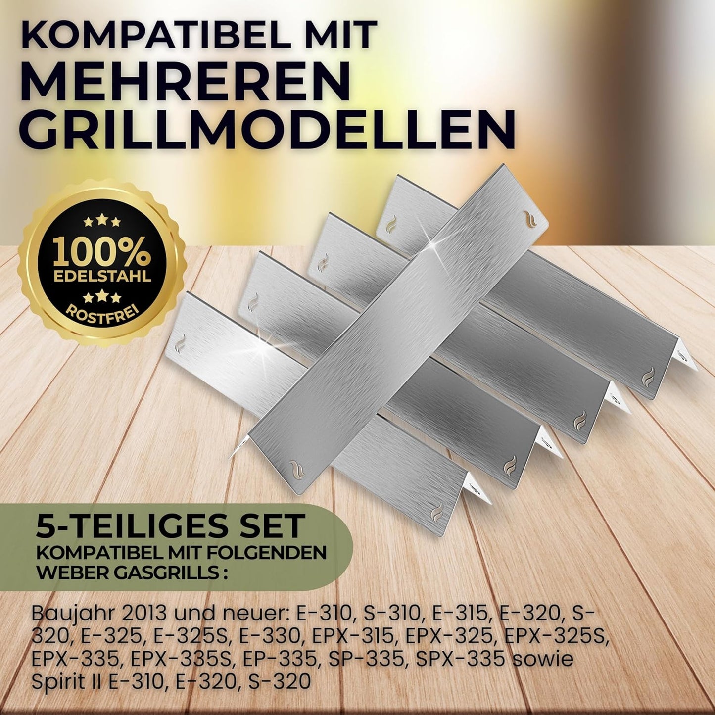 Aromaschienen-Set, 5er Set Edelstahl