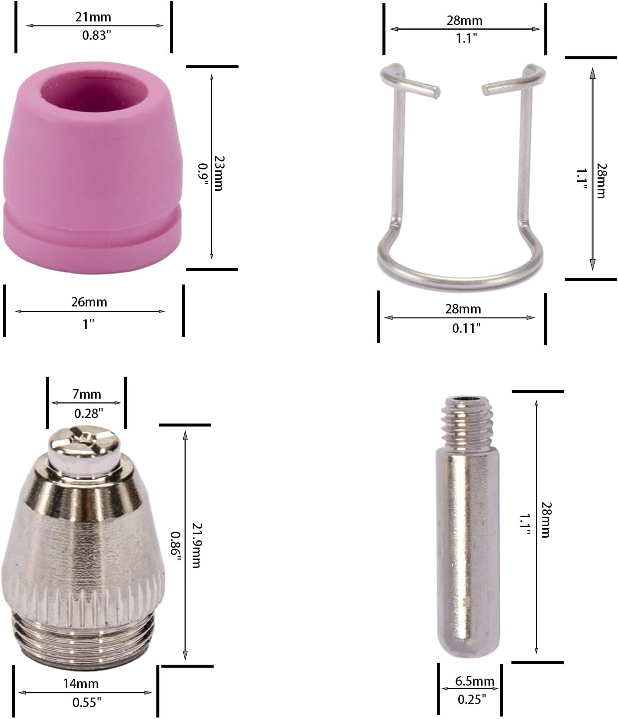 24-teiliges Verbrauchsmaterial-Set für Plasmaschneider, 0.8MM 24PCS