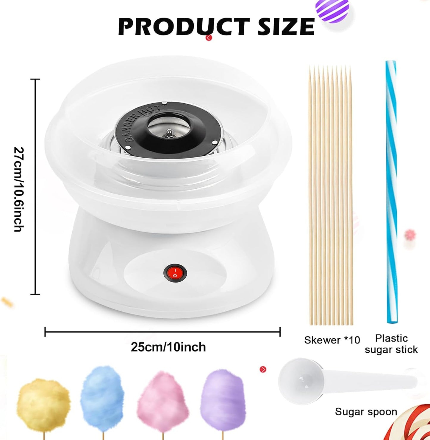 Zuckerwattemaschine mit Zubehör