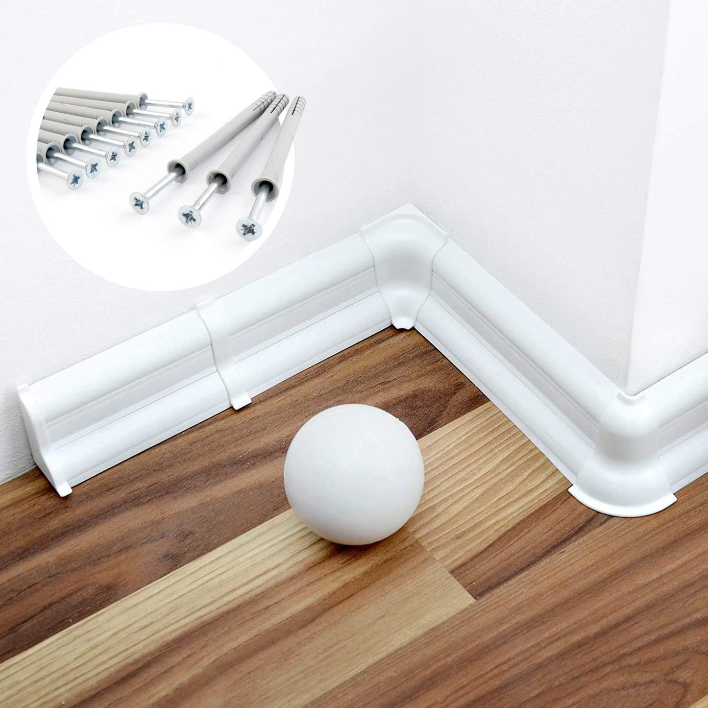 Sockelleisten aus PVC für Laminat, 16m Sockelleisten