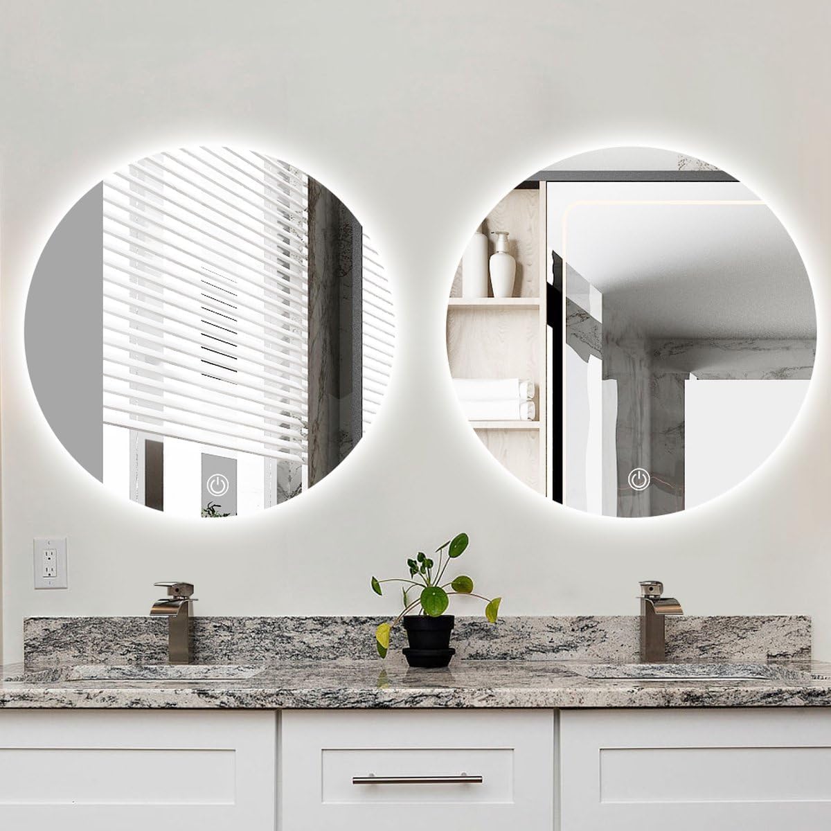 Runder LED-Badezimmerspiegel, dimmbar (70 cm), 70L x 70B cm