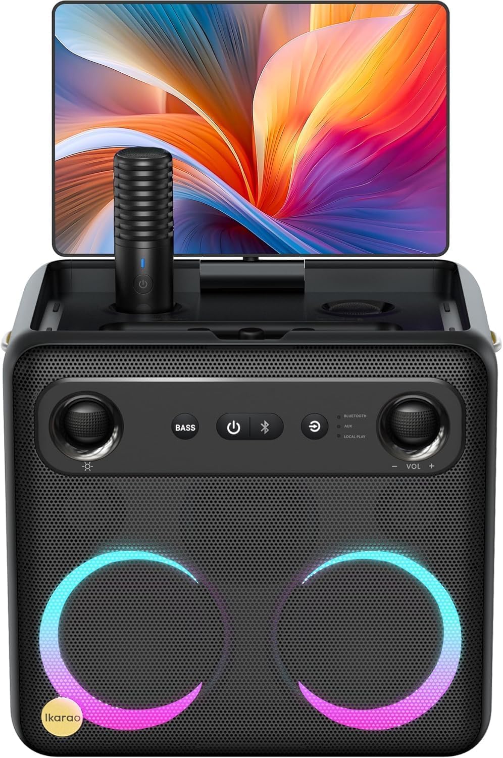 Break X2 Karaoke-Maschine mit Touchscreen & kabellosen Mikrofonen