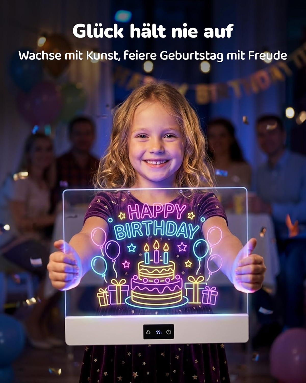 LED Zeichenbrett für Kinder, Weiss 14 Zoll