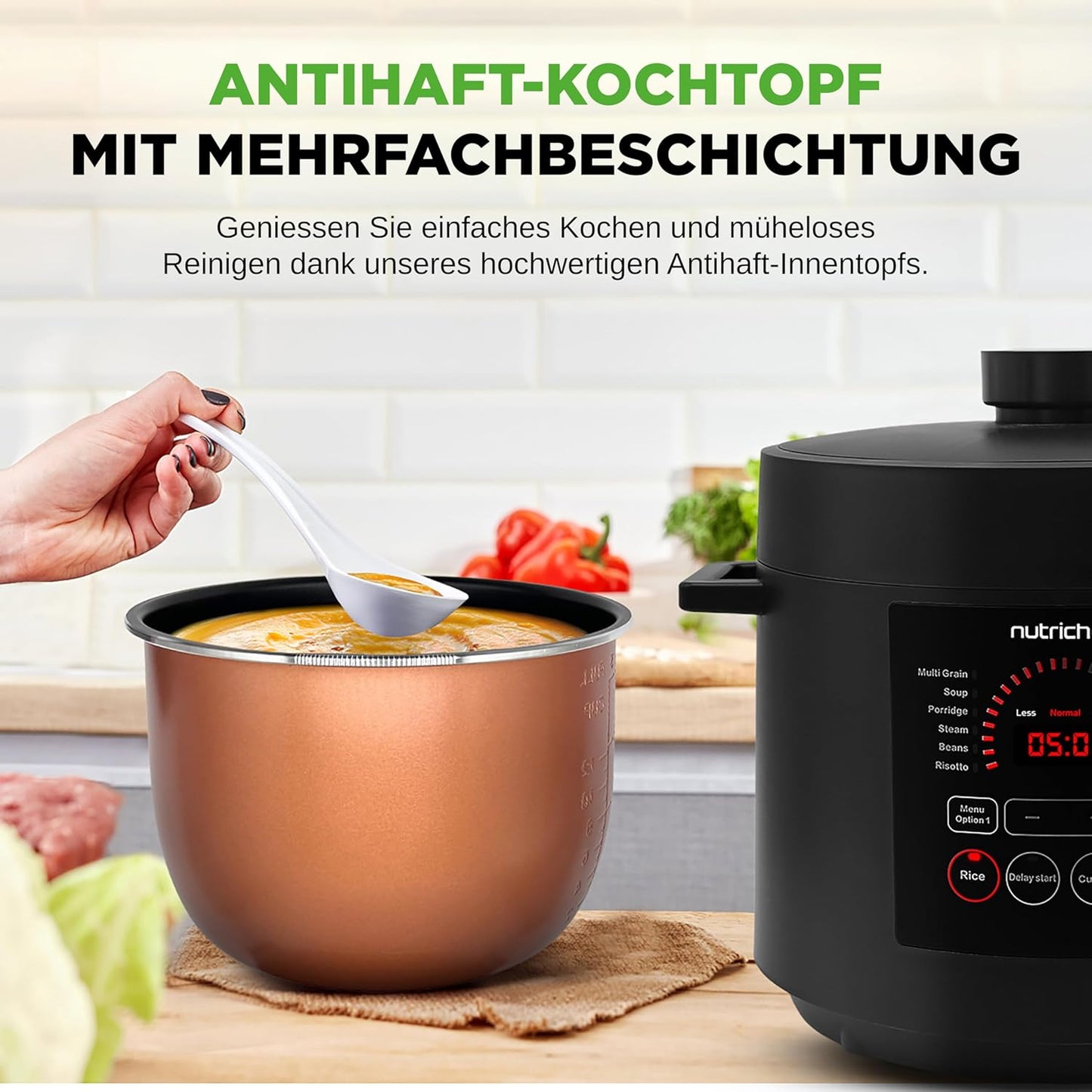 Multikocher mit 9 Kochprogrammen, Schwarz
