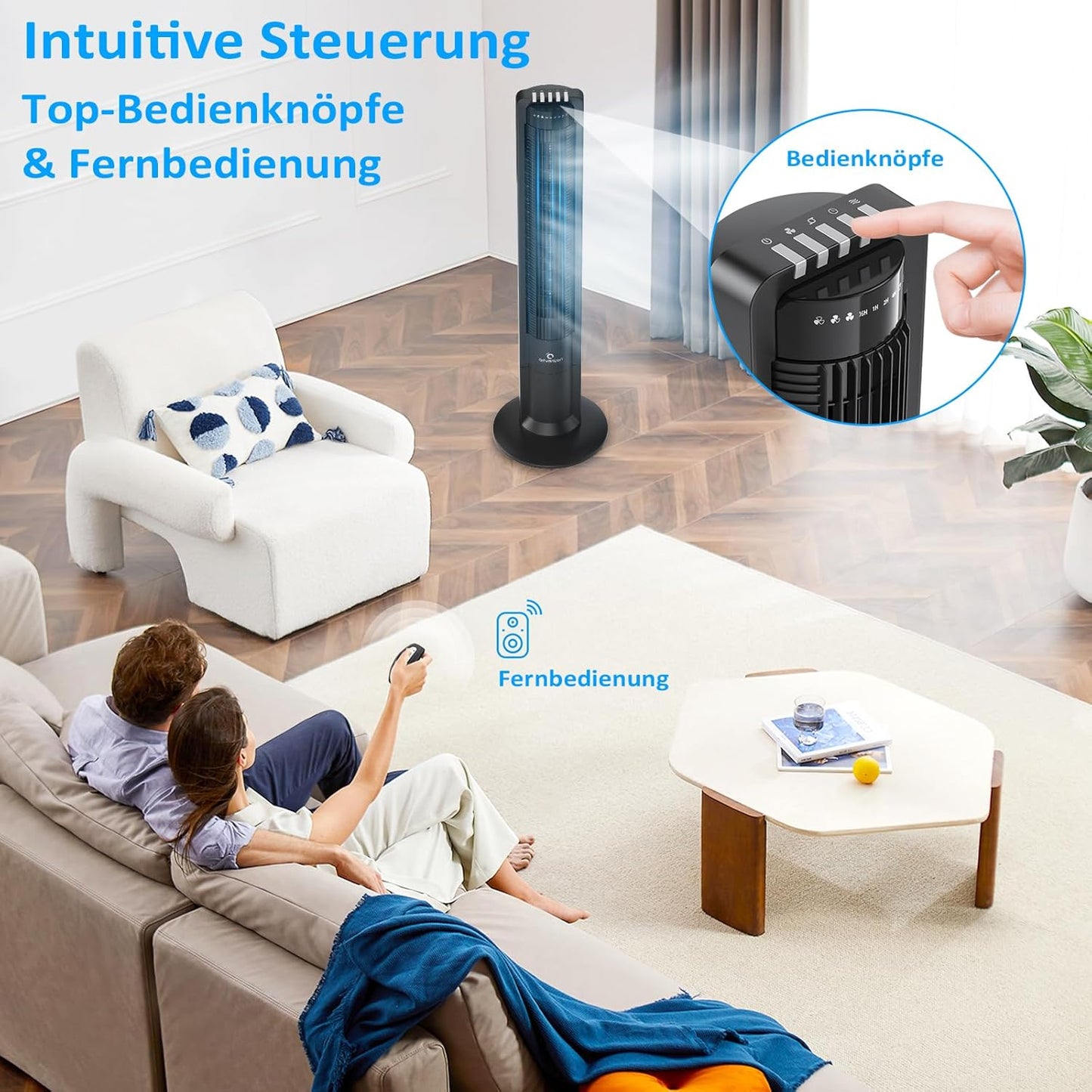 Turmventilator mit Fernbedienung
