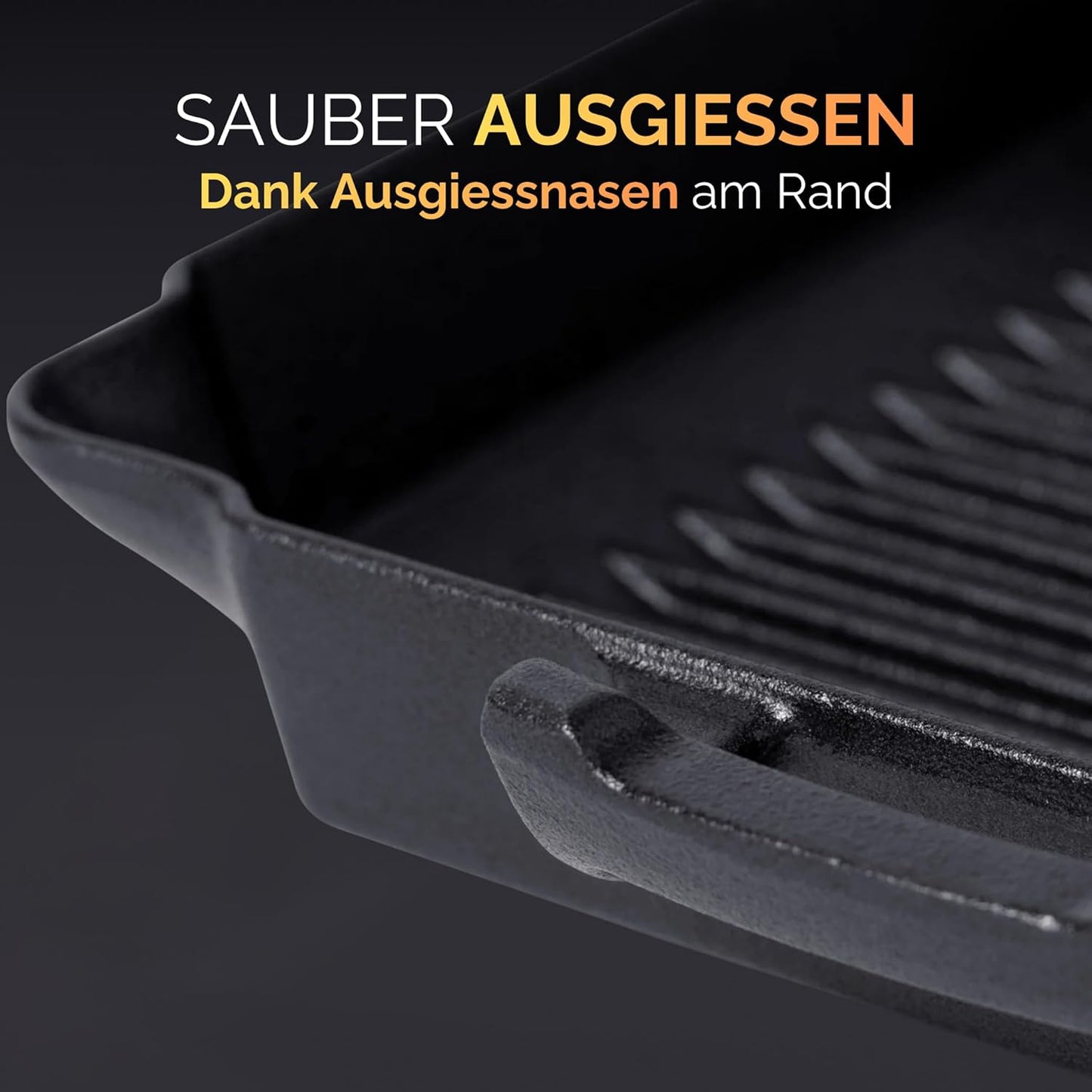 Gusseisen-Grillpfanne mit Grillrillen