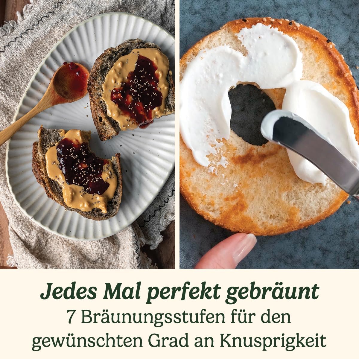 2-Scheiben-Toaster mit extra breiten Schlitzen, Grau 2-Scheiben