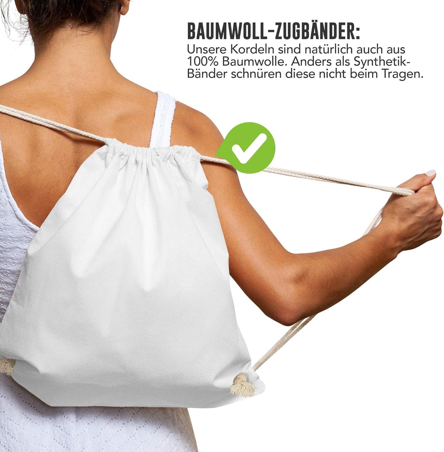 Turnbeutel, 25 Stück, Weiss