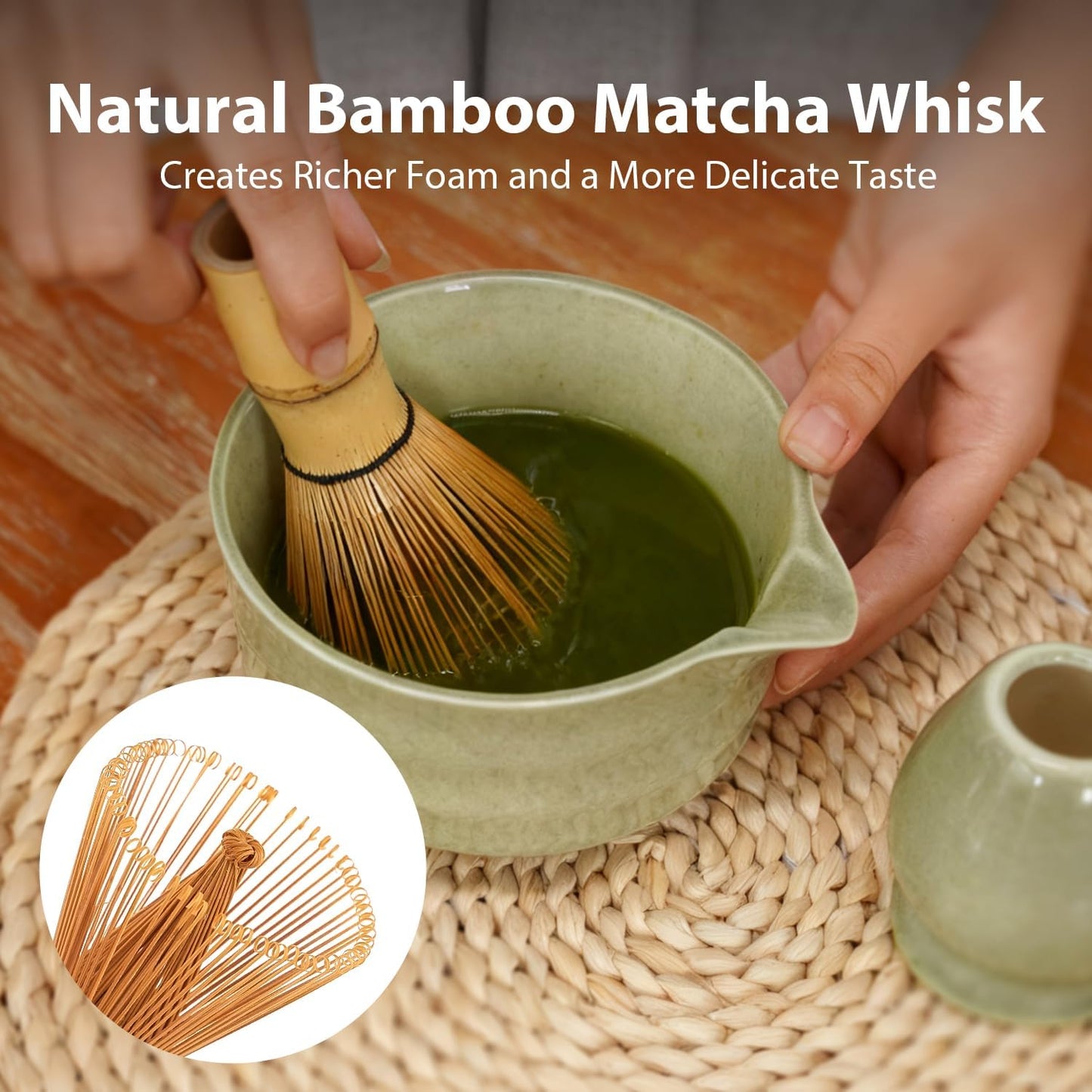 5-teiliges Matcha-Teeset, Grün