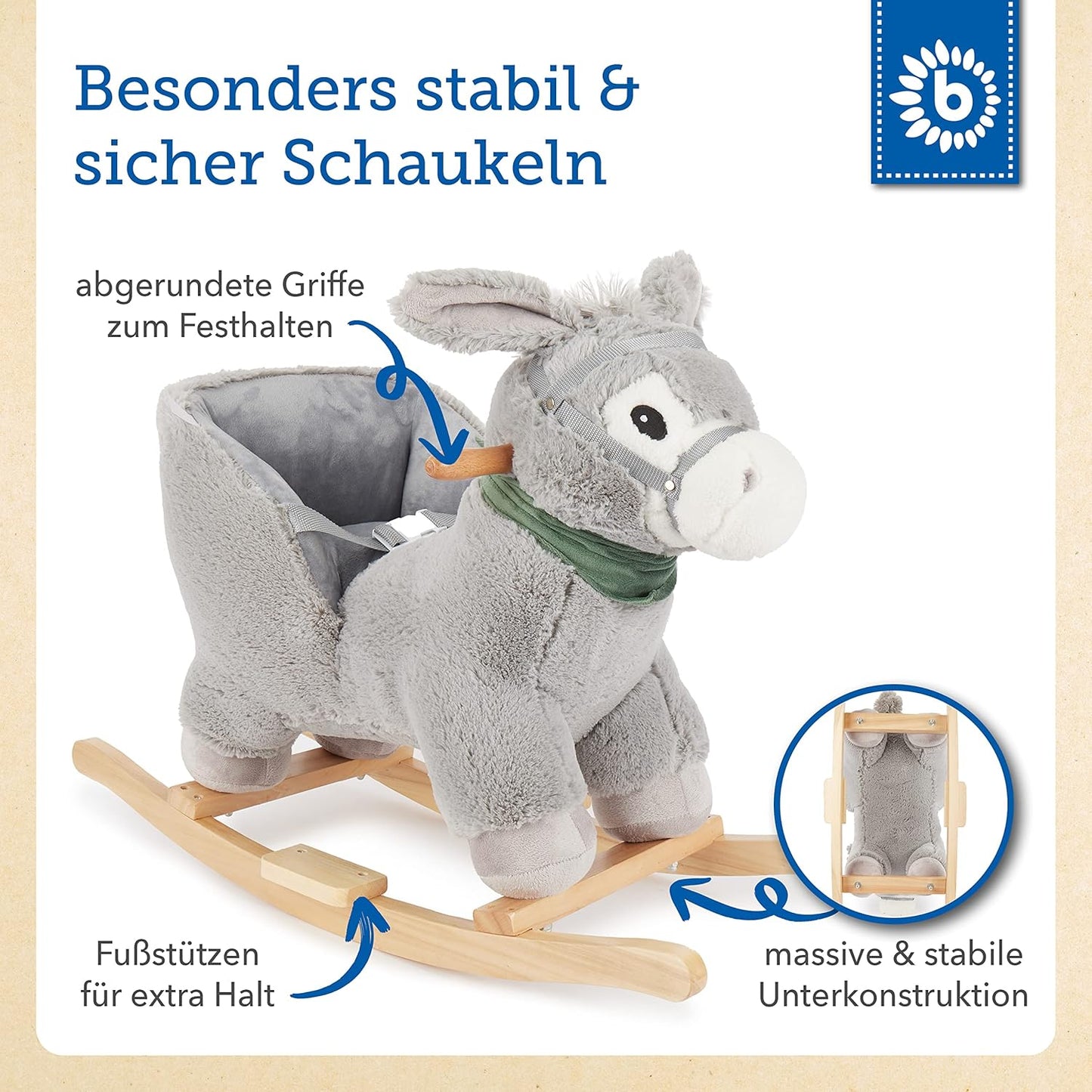 Schaukeltier Esel, Grau