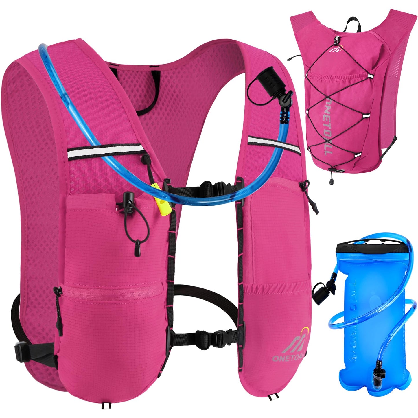 Leichte Laufweste mit Trinksystem, rosa mit trinkblase