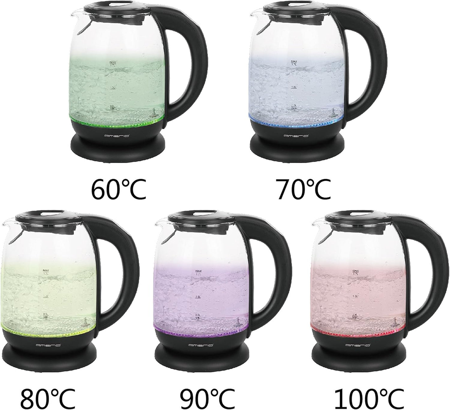 Wasserkocher mit Temperaturwahl (60-100°C), Single