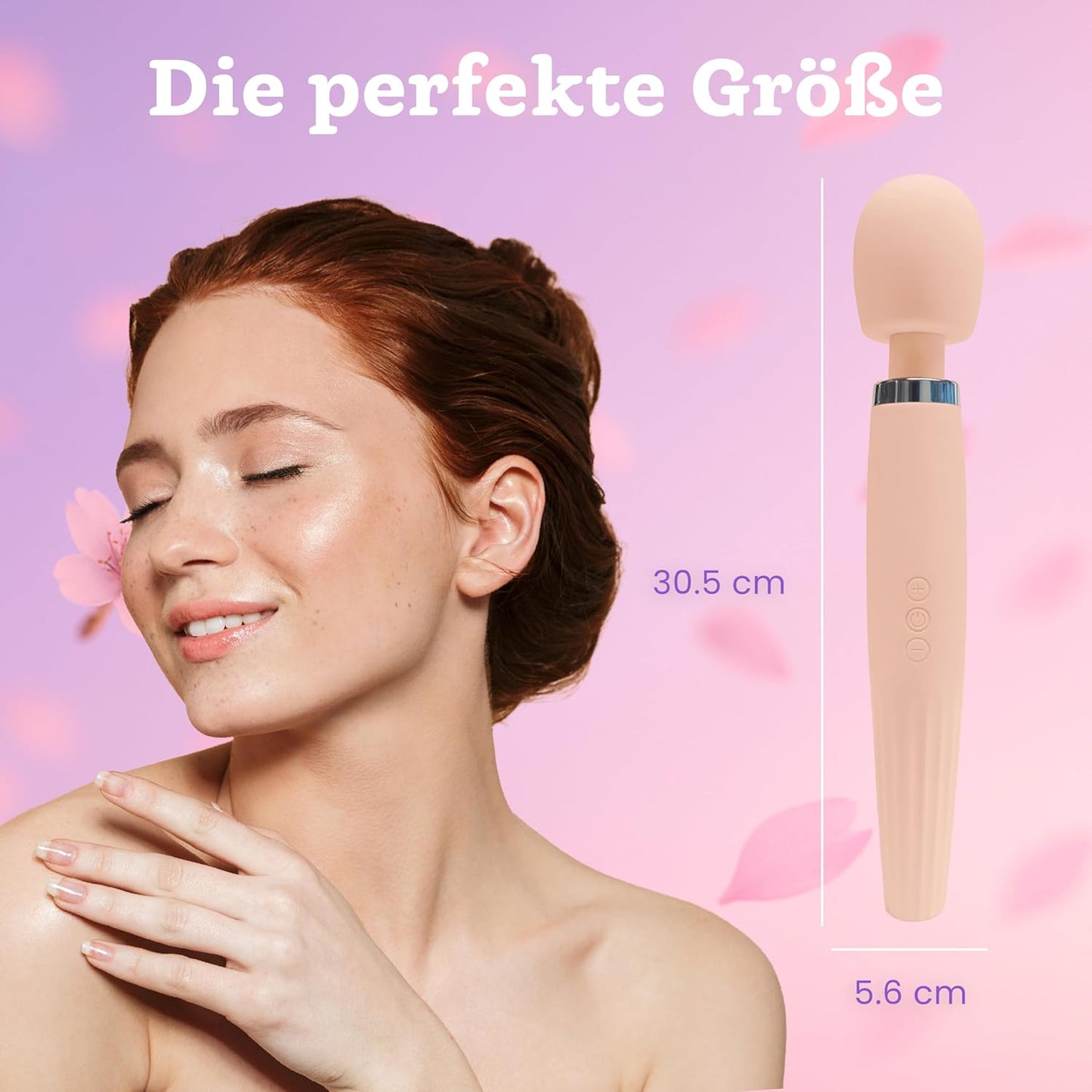 Deluxe Vibrator, duschfest & kabellos, 5 Modi, Rosenquarz, Deluxe