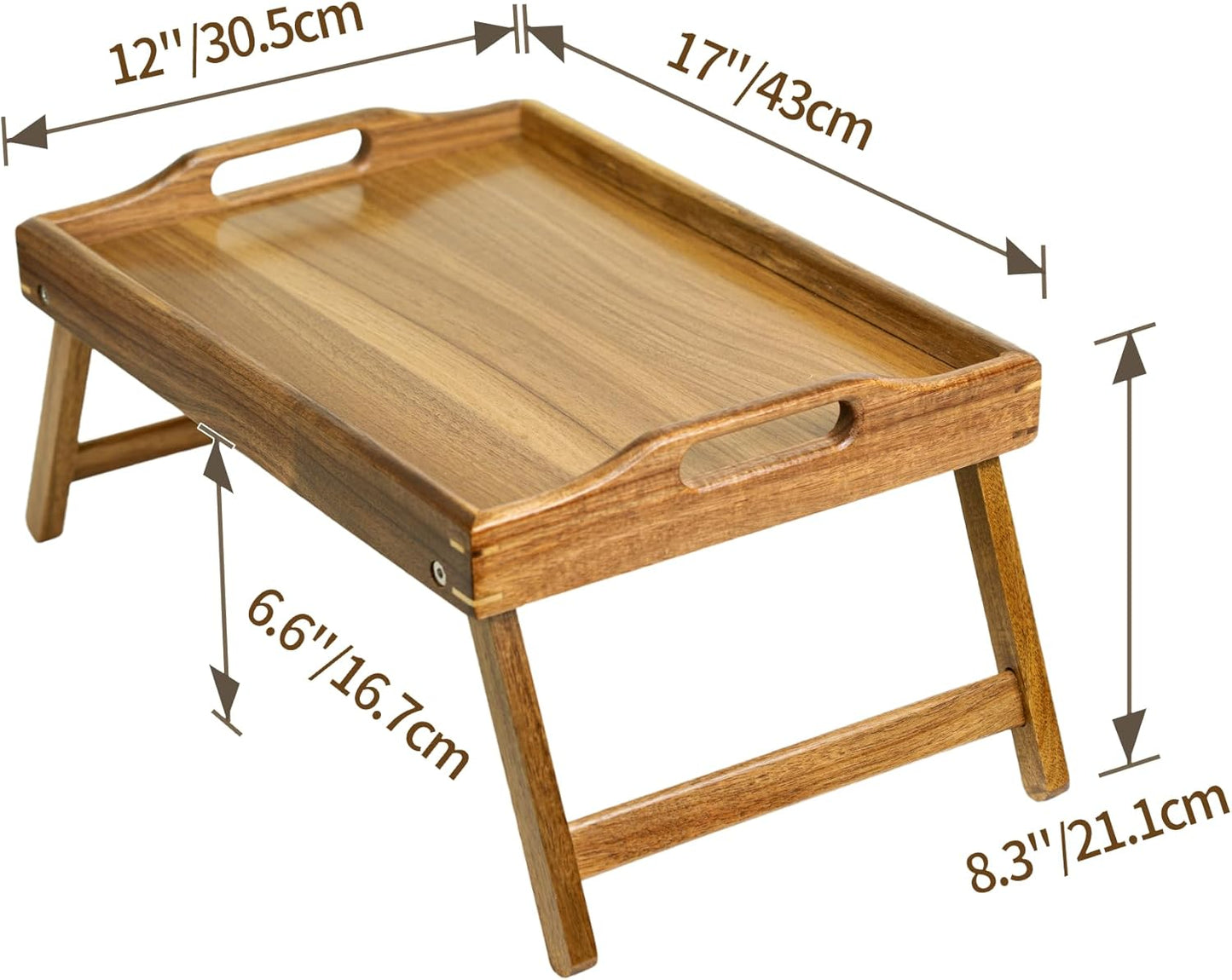 Faltbares Akazienholz-Frühstückstablett, S