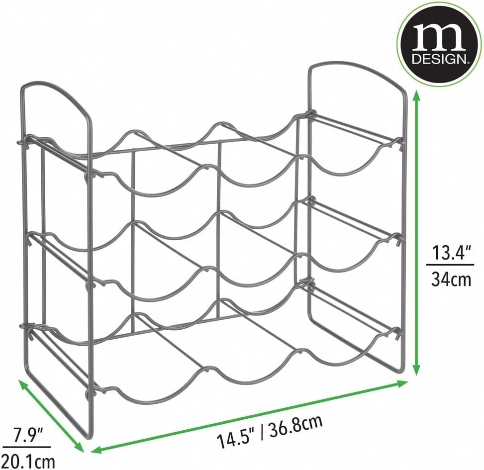 Freistehendes Weinregal, Graphit 20,10 x 36,80 x 34,00 cm