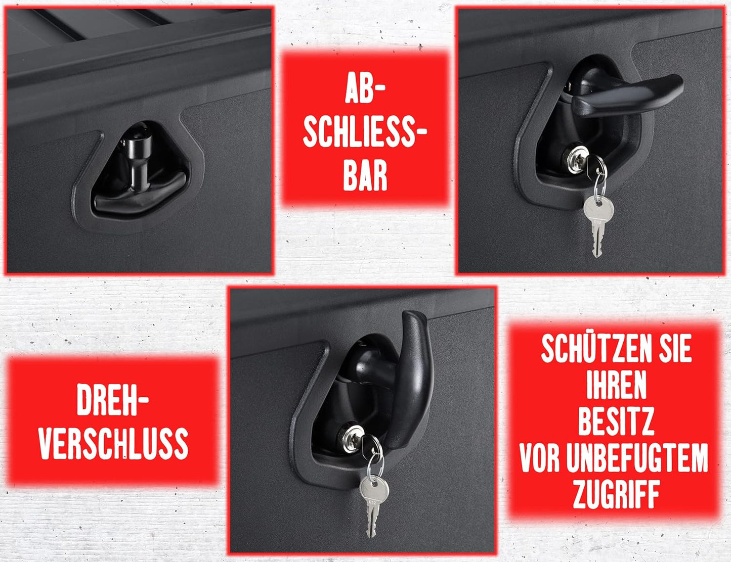 Abschliessbare LKW-Unterbaubox, spritzwassergeschützt, 500x365x300