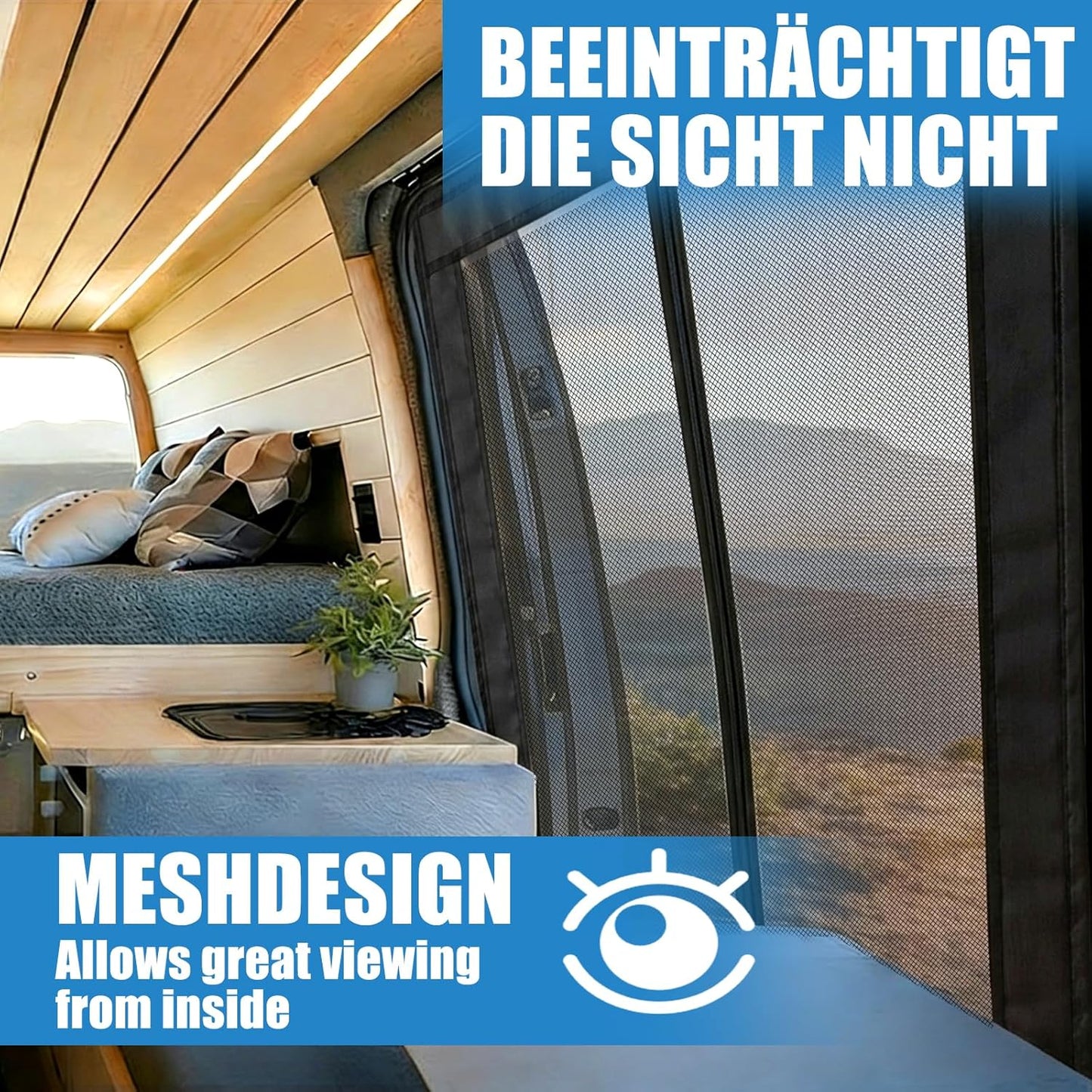 Magnetisches Moskitonetz für VW T5 und T6 Schiebetür, Schiebetür