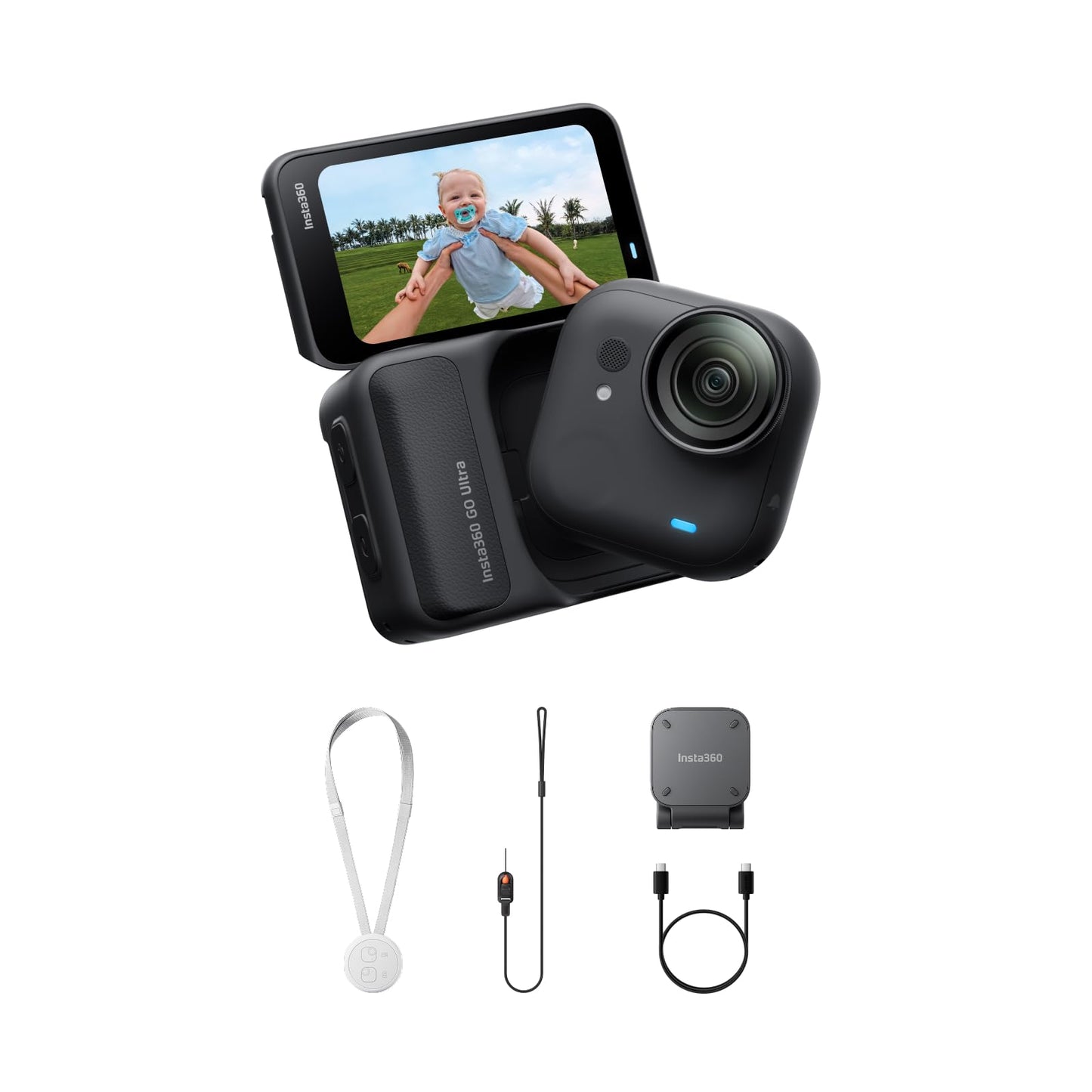GO Ultra 4K Vlogging-Kamera, Nachtschwarz Standard-Bundle(Ohne microSD Karte)