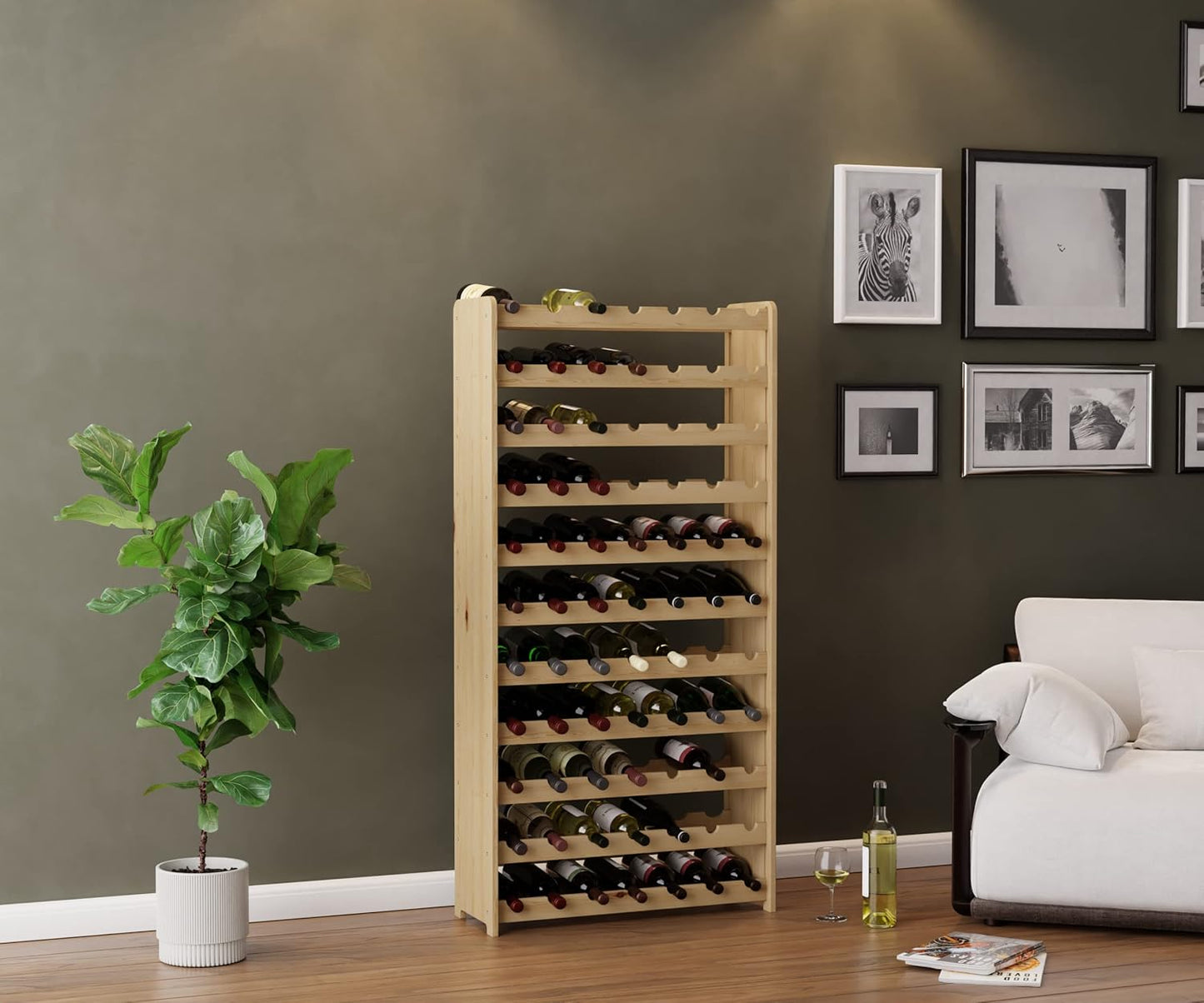 Weinregal Serie RW-3 für 77 Flaschen, RW-3-77, 145 x 72 x 26,5, für 77 Flaschen; Natur