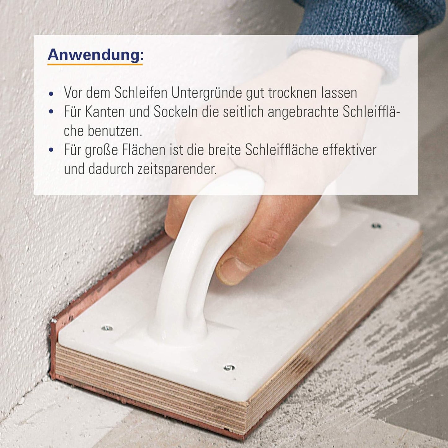 Handschleifer mit Körnung 2