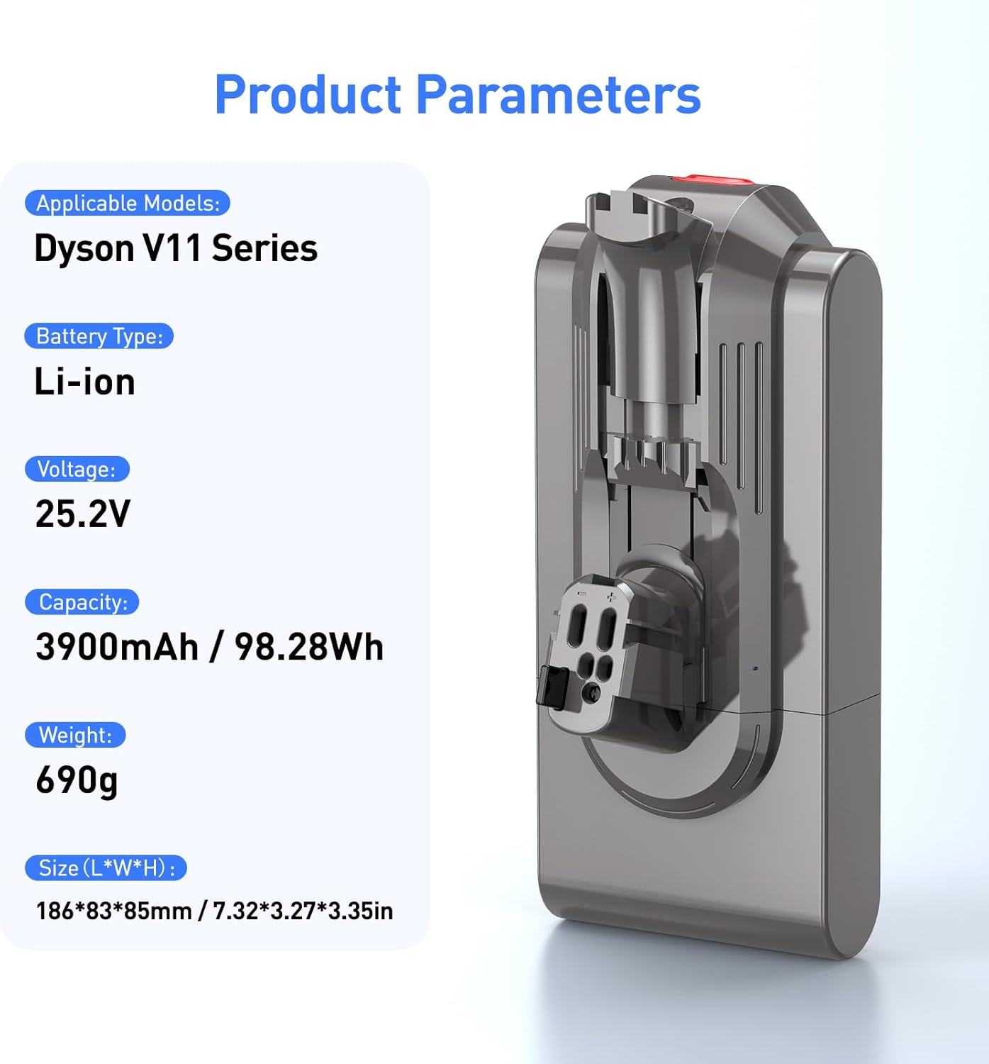 Ersatzakku für Dyson V11/V15 Staubsauger (25,2V 3900mAh)