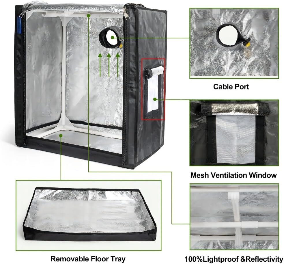 Mini-Growzelt für Indoor-Pflanzen (48x35x55 cm), 48x35x55 CM